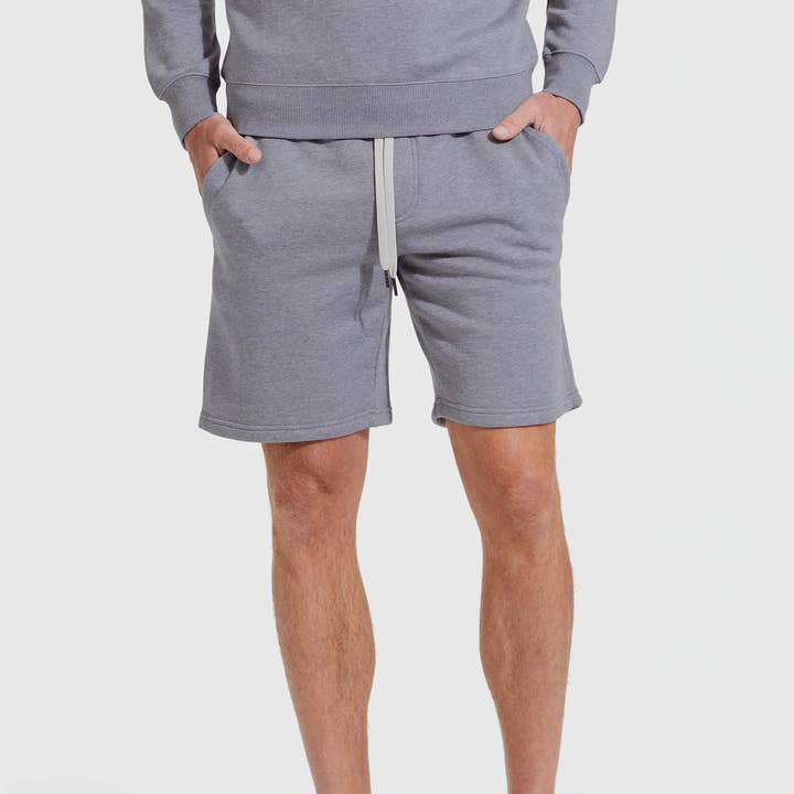 Heather Gray Fleece French Terry Shorts for wholesale by True Classic