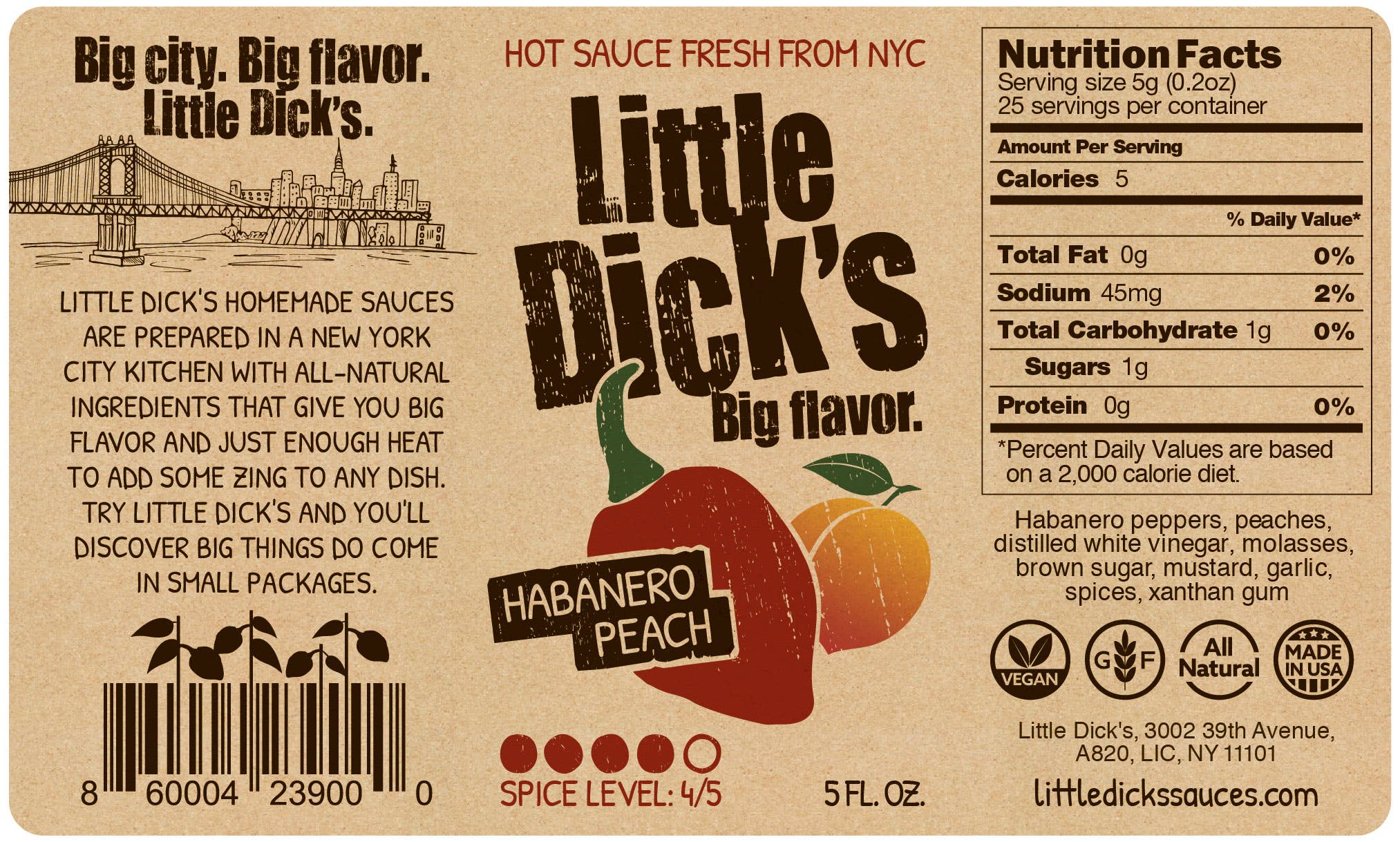 Little Dick's Sauces - Wholesale Hot Sauce - Little Dick's Habanero Peach Hot Sauce - Small Batch3
