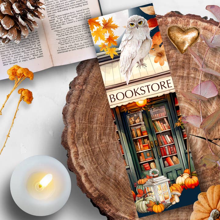 Bookmark for Autumn Bookstore for wholesale by Les Moonettes
