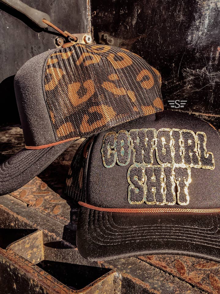 Cowgirl Shit Printed Mesh Leopard Magna Pony™ Trucker Cap for wholesale by Flying S Company