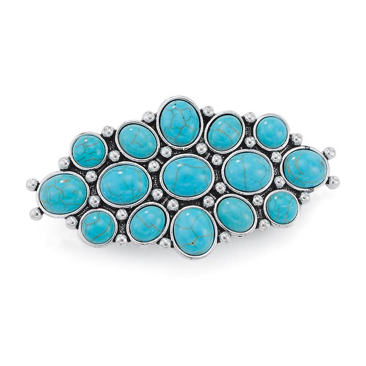 Turquoise Cluster Hair Barrette for wholesale by Back in the Saddle
