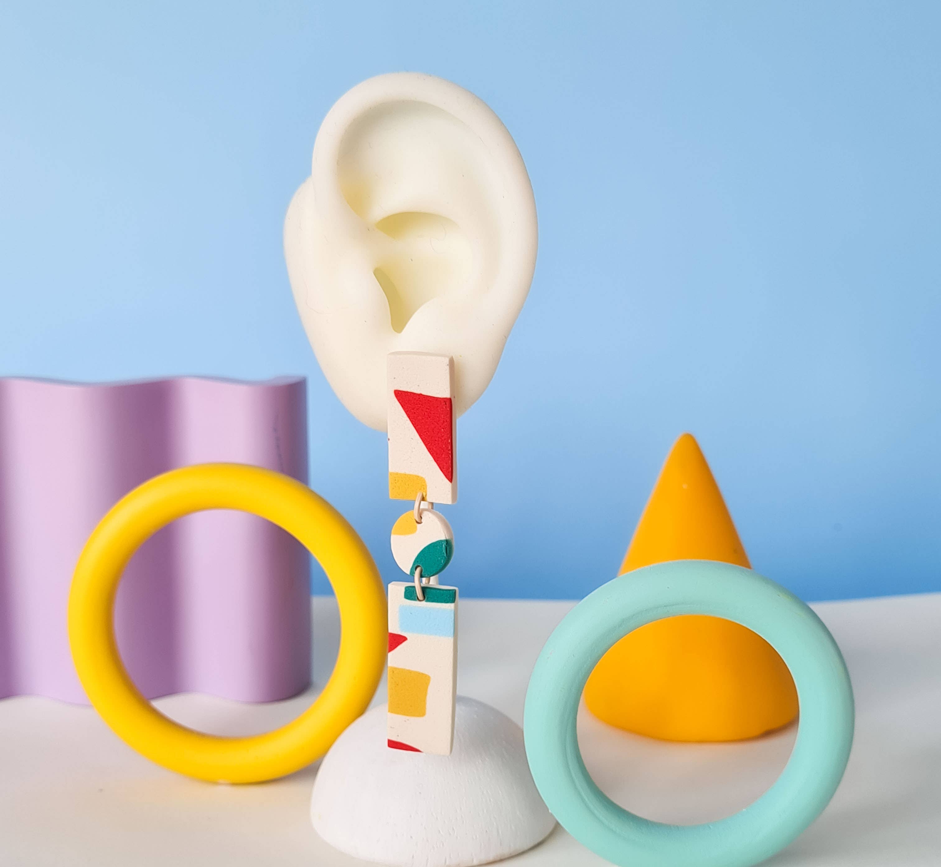 Mono - Wholesale Dangle Earrings - colorful patterned handmade clay earrings in 19 varieties20