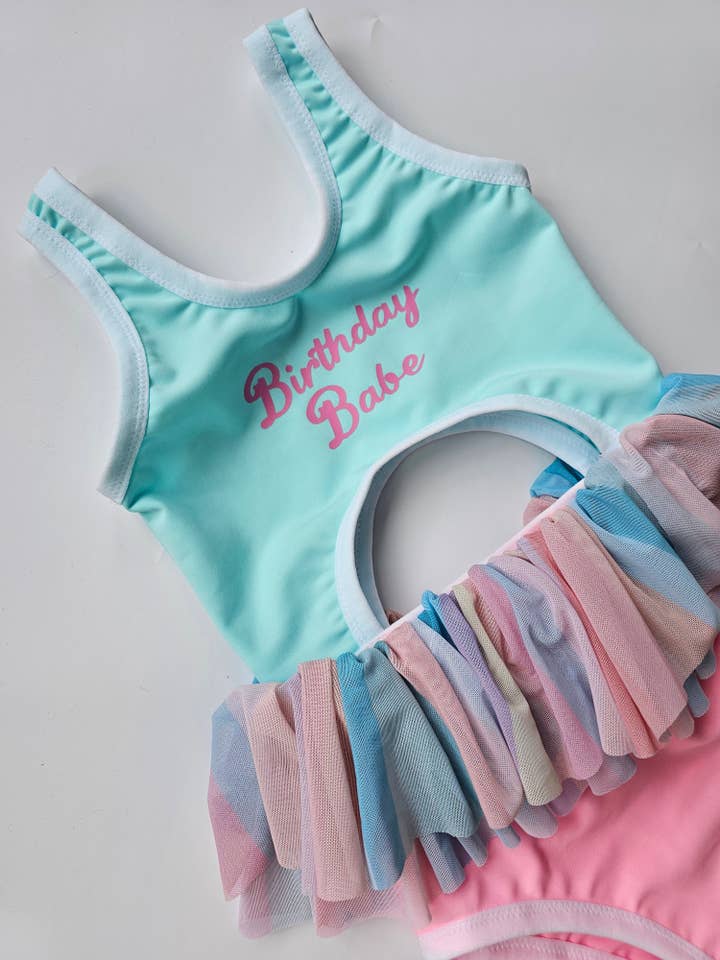 Fancy Shmancy Baby - Wholesale One Piece Swimsuit - Kids - Birthday Babe One piece Swim