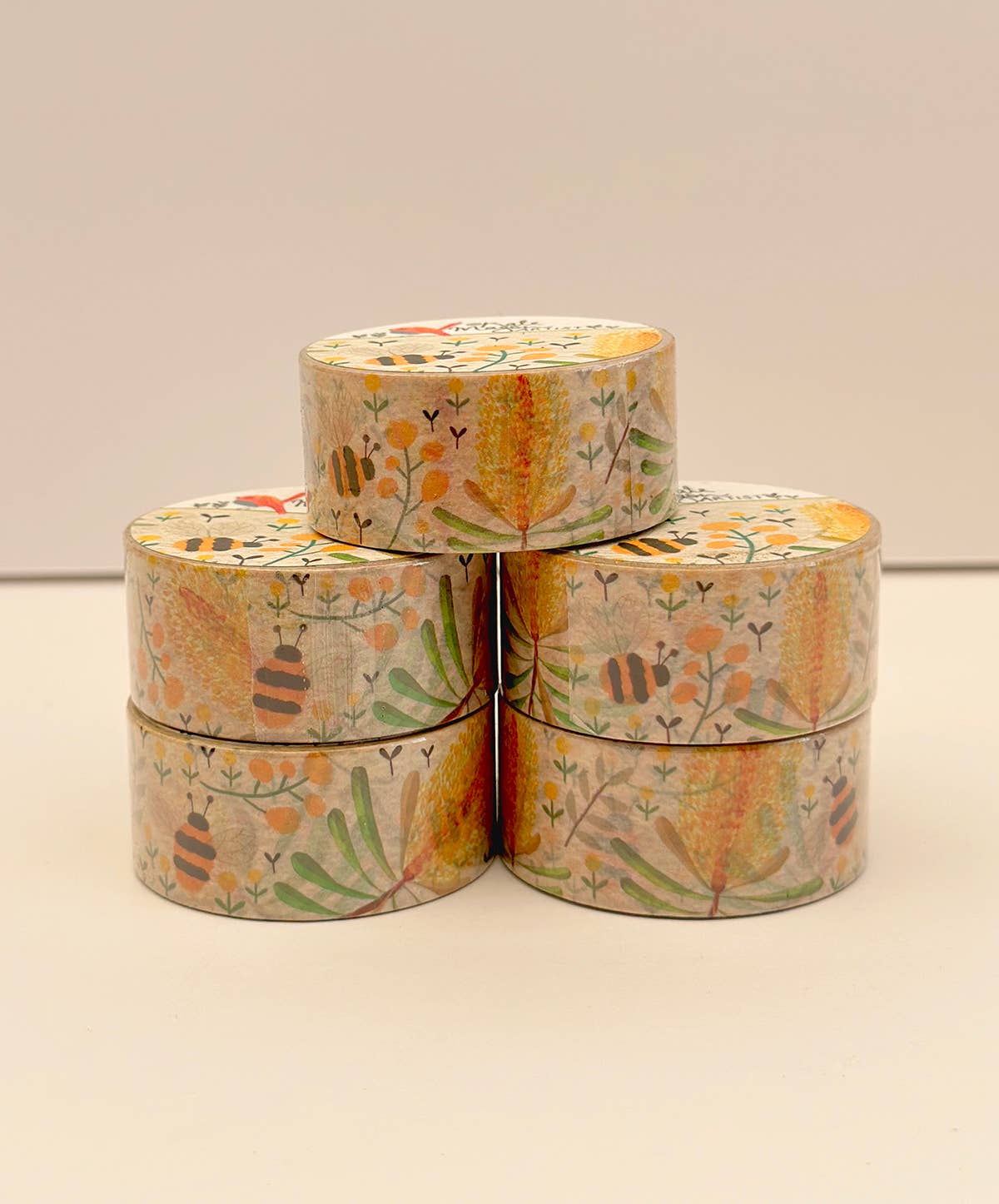 Kate Mason Artist - Wholesale Washi Tape - Floral Silver Banksia WASHI TAPE3