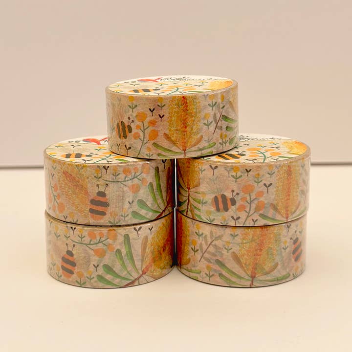 Kate Mason Artist - Wholesale Washi Tape - Floral Silver Banksia WASHI TAPE3