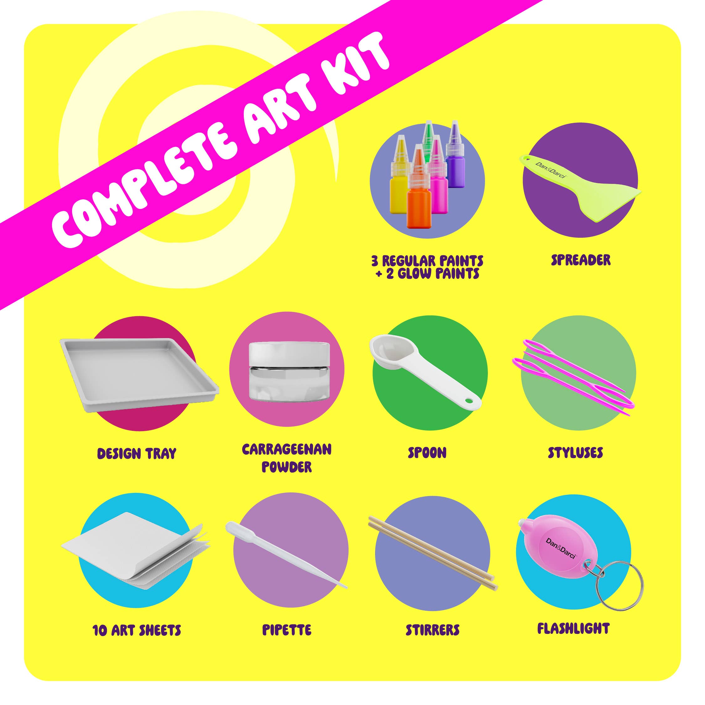 Dan&Darci - Wholesale DIY Craft Kit - Glow in The Dark Marble Paint Kit for Kids - Water Marbling2