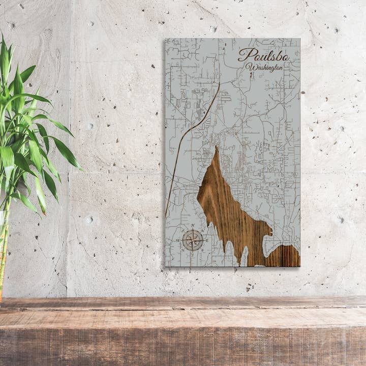 Washington: Poulsbo Street Map for wholesale by Fire & Pine