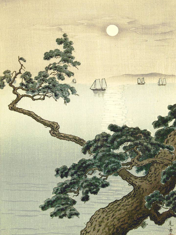 Lua Cheia na Praia de Akashi por atacado de Animato