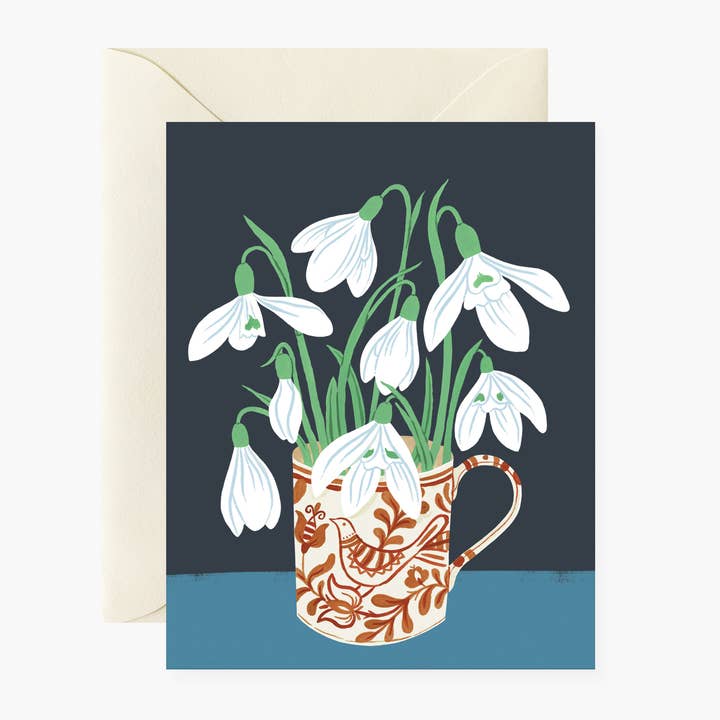 SNOWDROPS MUG | greeting card for wholesale by Botanica Paper Co.