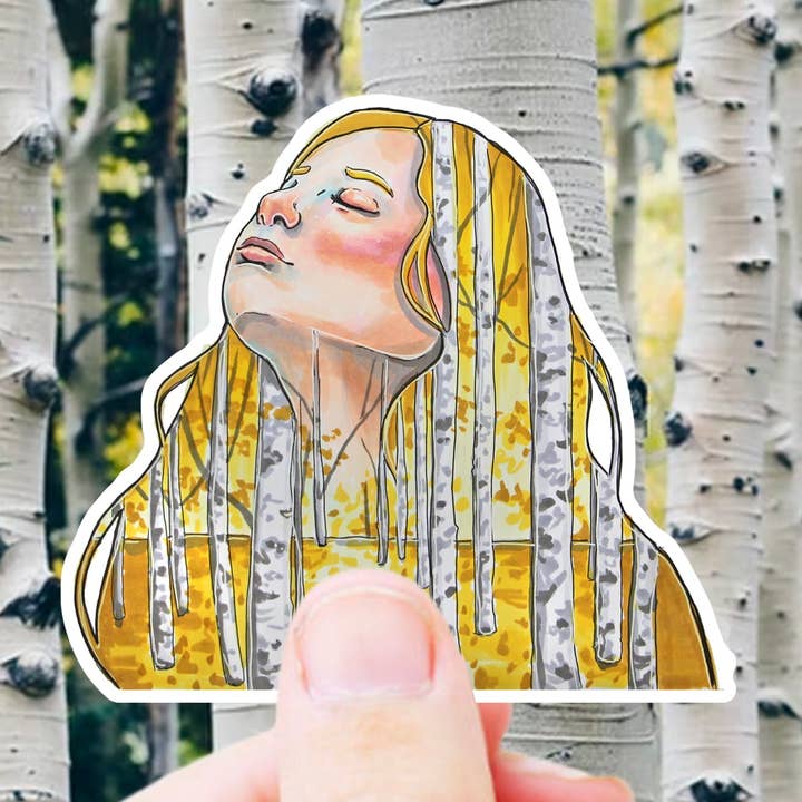 Aspen Tree Vinyl Sticker for wholesale by Studio Katie