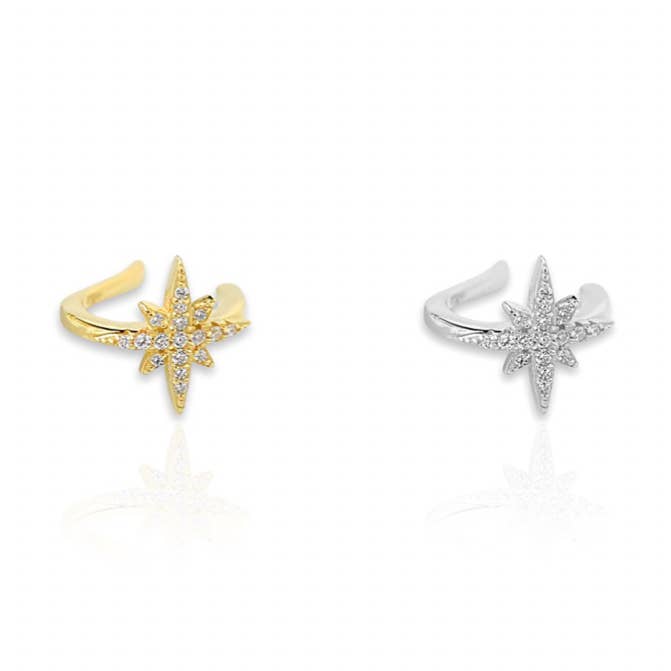 KIKICHIC - Wholesale Cuff/Wrap Earrings - CZ Diamond Starburst Ear Cuff2