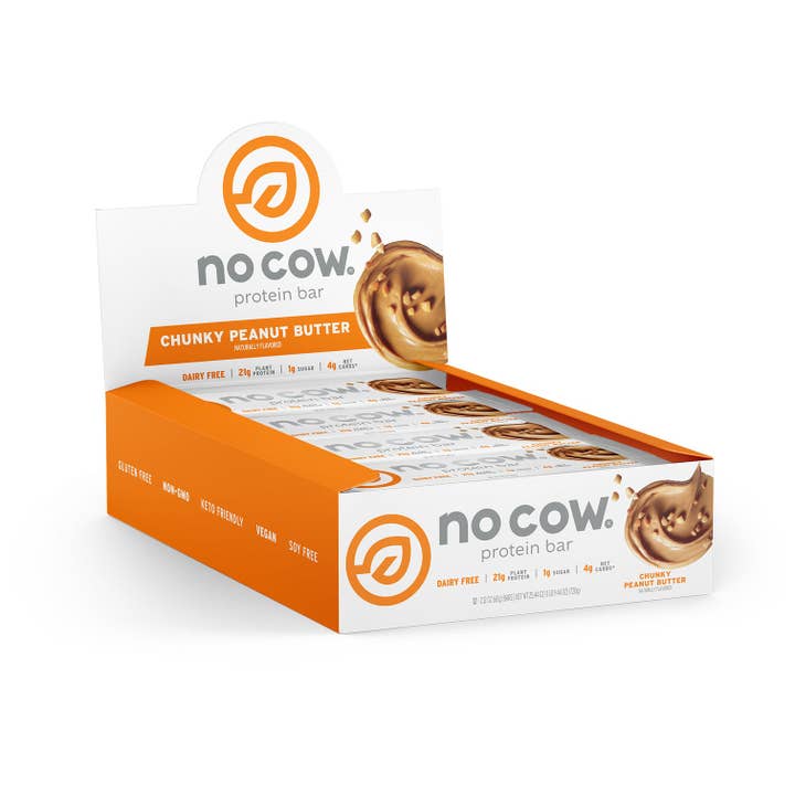 No Cow - Wholesale Snack Bar - No Cow Protein Bars, Chunky Peanut Butter, 12 Pack1