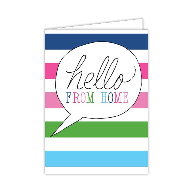 Hello from Home Stripes Camp Card for wholesale by RosanneBeck Collections
