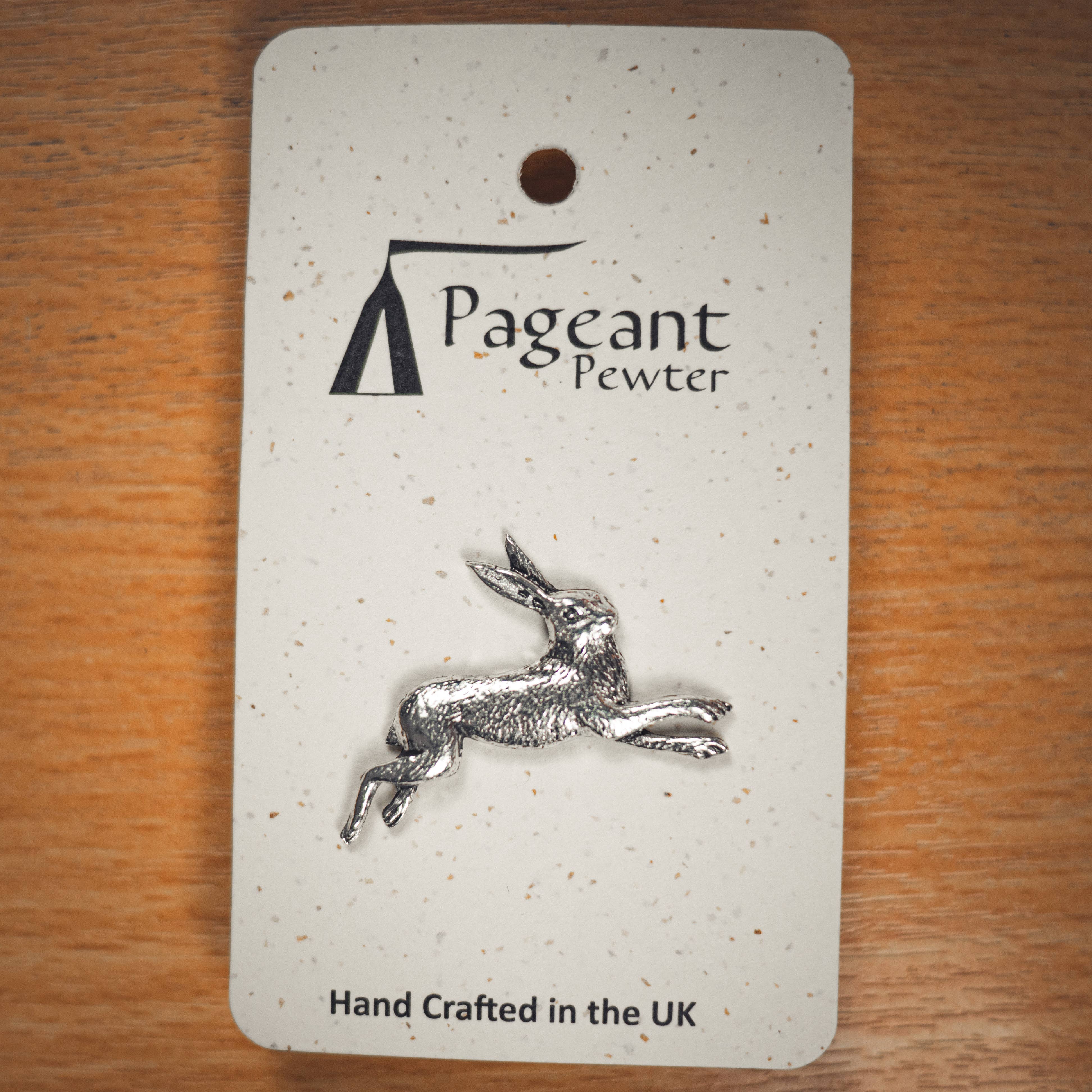 Pageant Pewter - Wholesale Lapel Pin/Button - Hare Pewter Pin Badge1