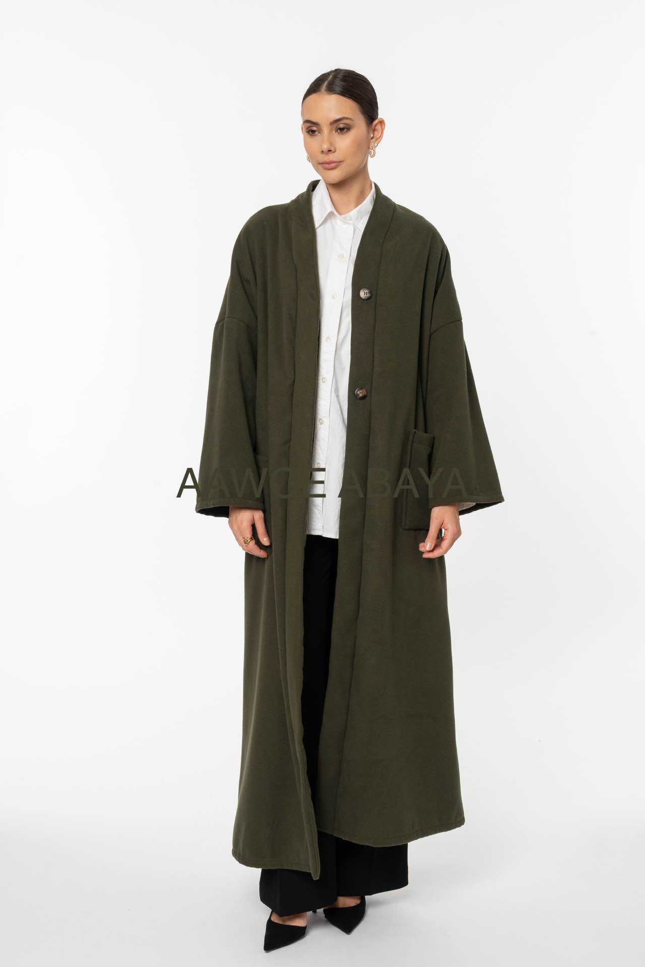 Aawoe Abaya – Casaco - Mulher por atacado – Casaco de Inverno Longo - Comprimento 145 cm - 21604