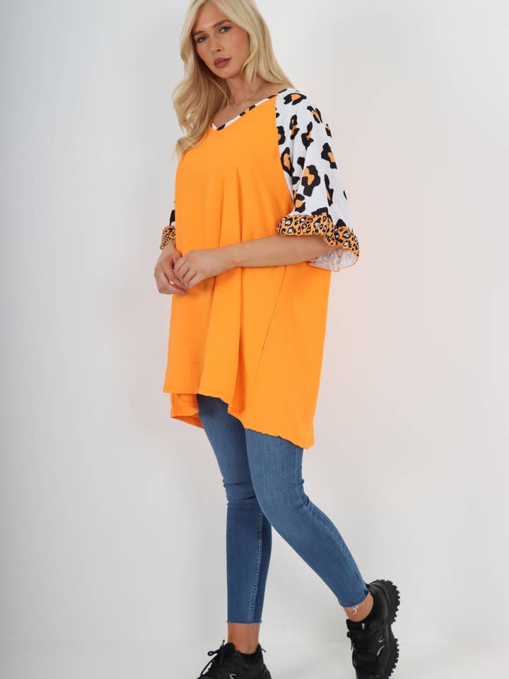 Miss Bold – wholesale Tunic – Women’s – Italian Animal Printed Sleeve Tunic Top29