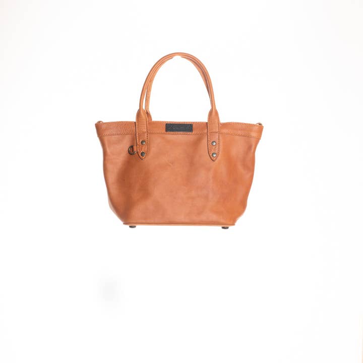 Nena and Co – Großhandel Tragetasche – Damen – Umklappbare Mini-Tasche - Mx Vollleder - Ocker2