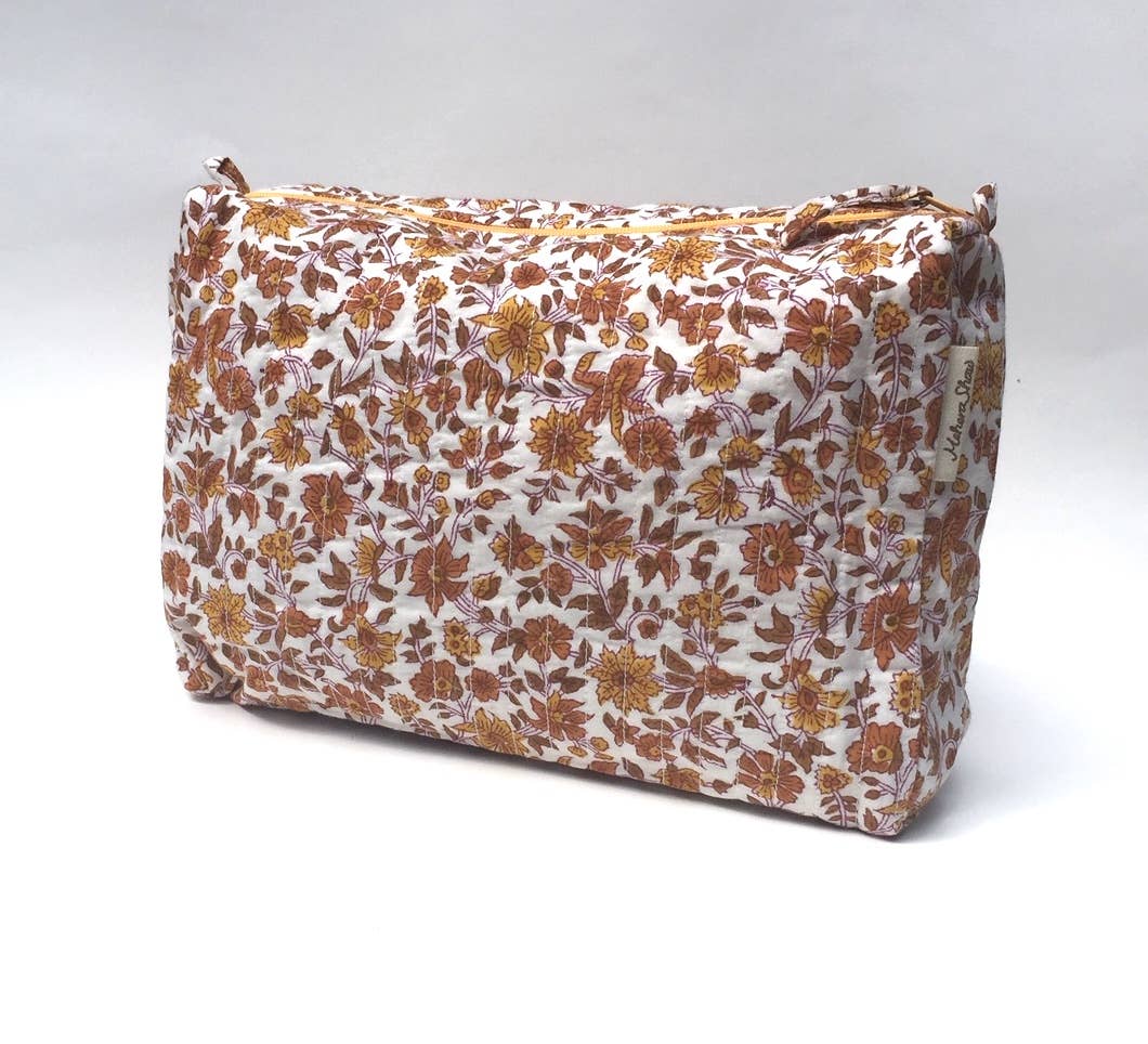 Mehera Shaw - Wholesale Makeup/Cosmetic Bag - Cosmetics Bag - Quilted Hand Block Print Cotton0