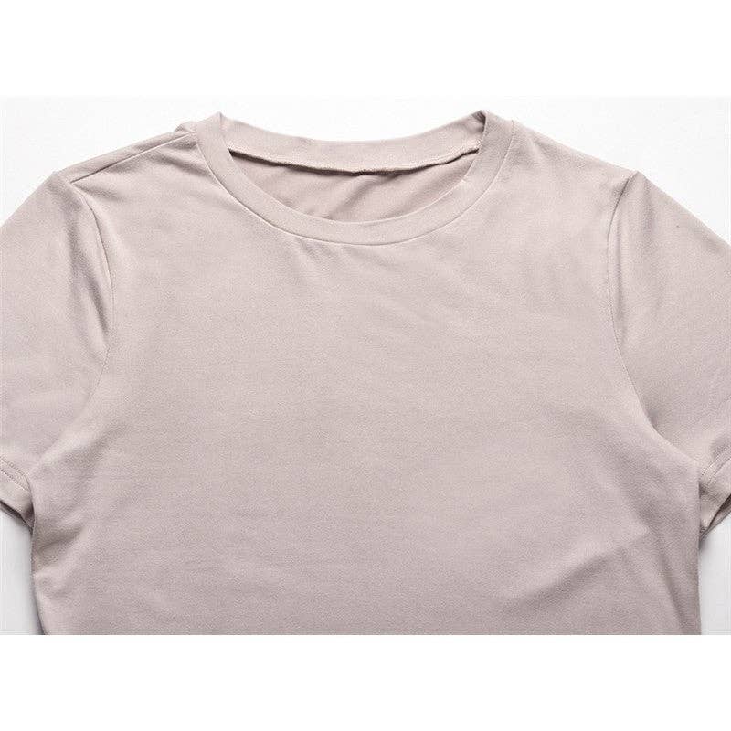 FurDecoration - Wholesale Top & Pant Set (NOT Loungewear) - Women's - Solid Short Sleeve Two-Piece Suit12