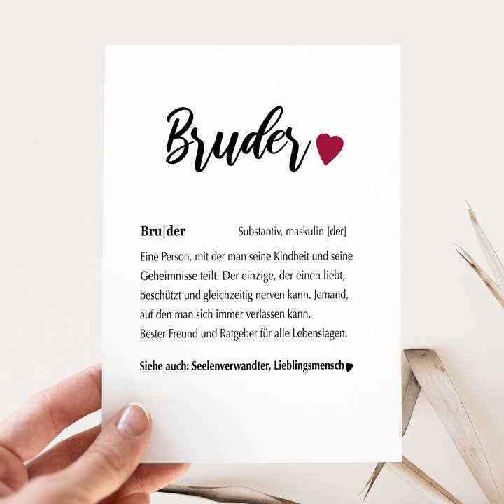 Card definition brother with envelope for wholesale by Farbrausch