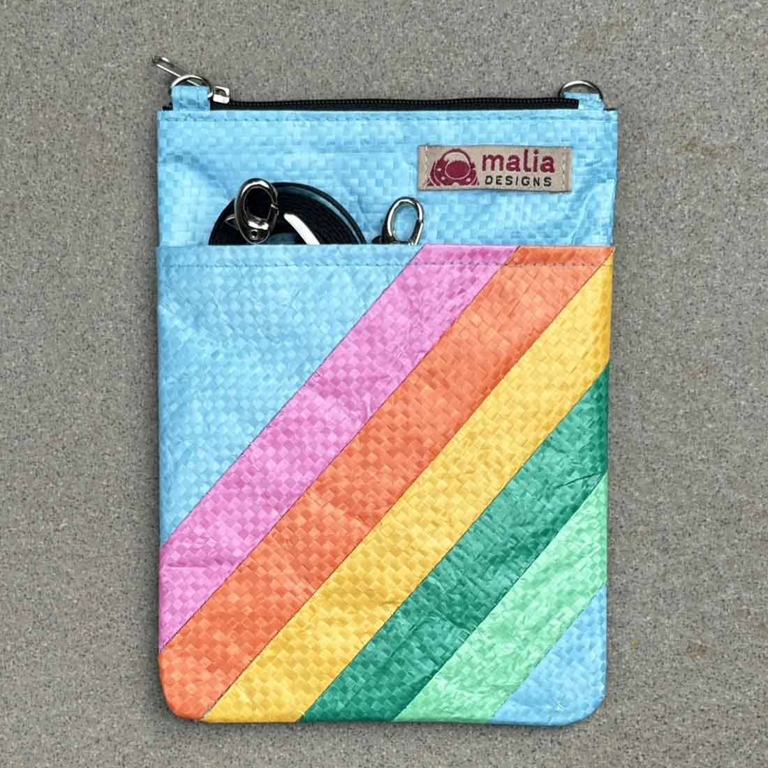 Malia Designs - Wholesale Crossbody Bag - Women's - Mini Recycled Phone Crossbody Bag - Rainbow Stripes0