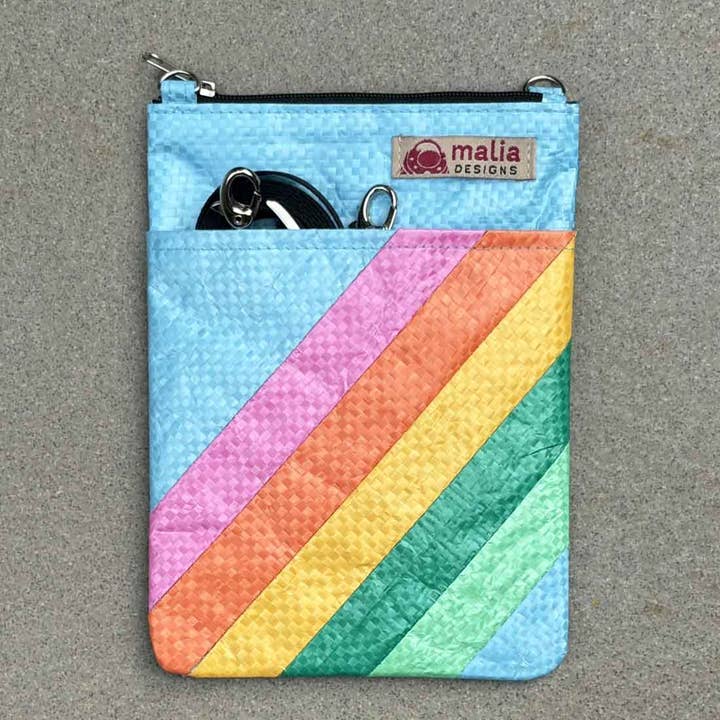 Malia Designs - Wholesale Crossbody Bag - Women's - Mini Recycled Phone Crossbody Bag - Rainbow Stripes