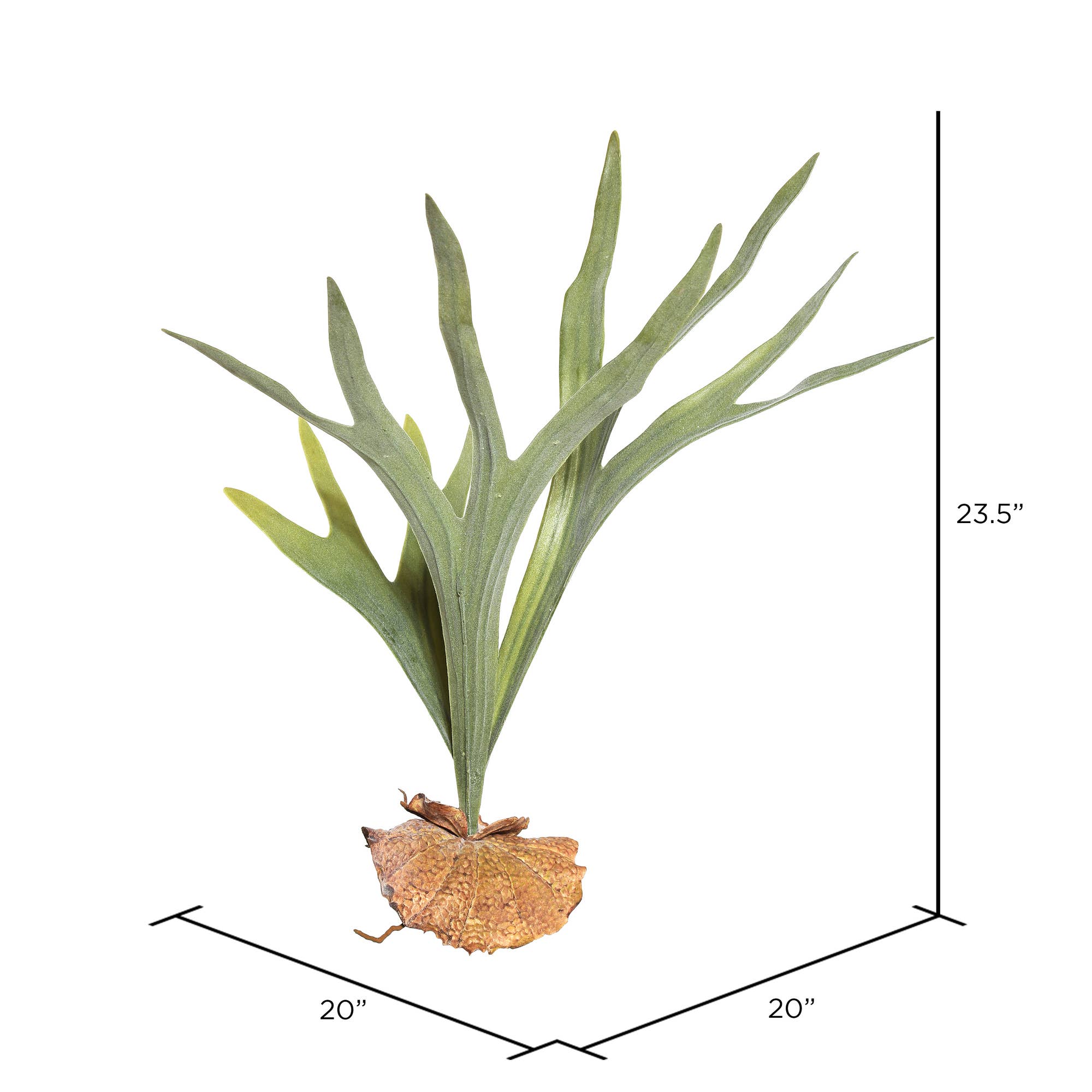 Vickerman 23.5" Artificial Green Staghorn Fern. for wholesale on Faire2