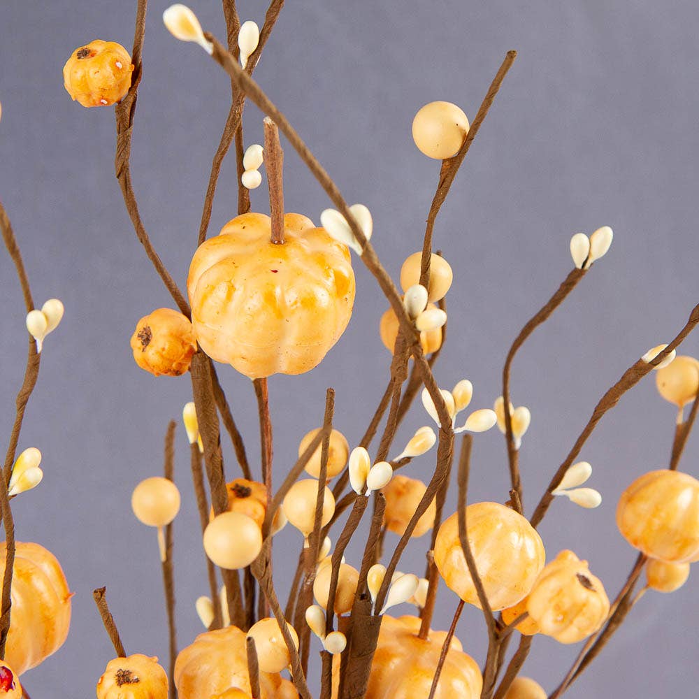 Factory Direct Craft - Venta al por mayor Flores artificiales - Tallo de calabaza falsa y bayas mixtas de otoño de 43 cm - Color a elegir3