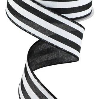 General Wholesale Inc - Wholesale Ribbon - Gift Wrapping - 1.5"X10YD VERTICAL STRIPE - BLACK/WHITE - RGC156202
