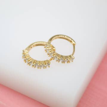 18K Gold Filled Huggies Earrings for wholesale by MIA Jewelry