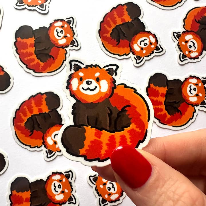 Autocollant Mini Panda Roux pour la vente par Shop Emily M