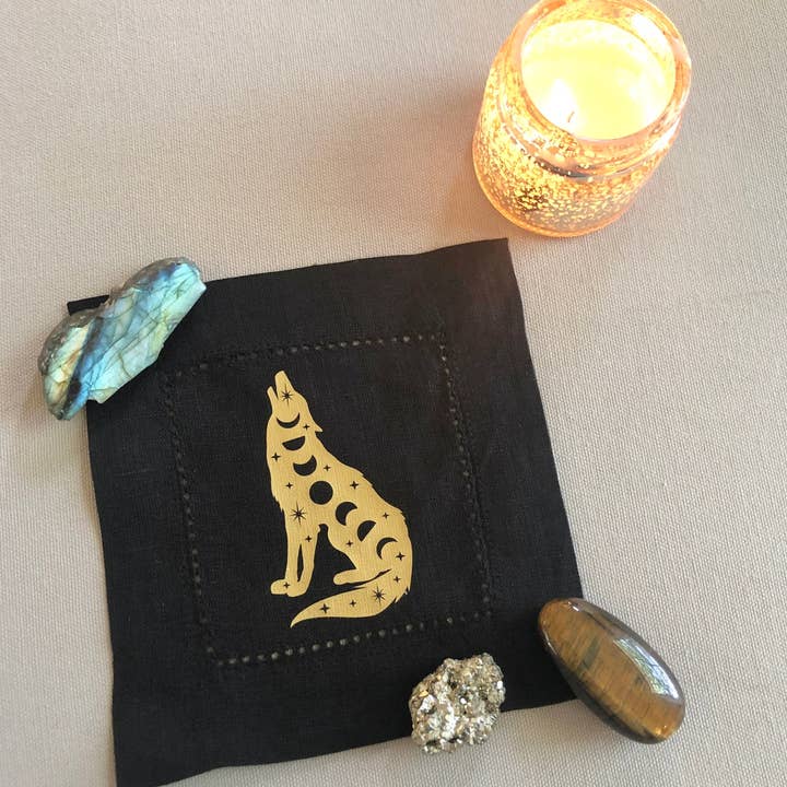 Wishcraft Goods - Wholesale Meditation Supplies - Mystic Moon Wolf Mini Altar Cloth5
