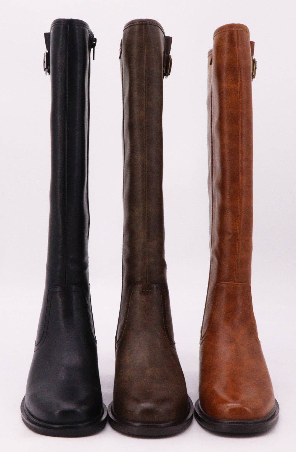 Mars Sky Shoes Wholesale - Wholesale Boots - Women's - Bamboo CITYWALK-11 Women Buckle Strap Knee High Riding Boots-12 Pairs Pack-31.35/Pair1