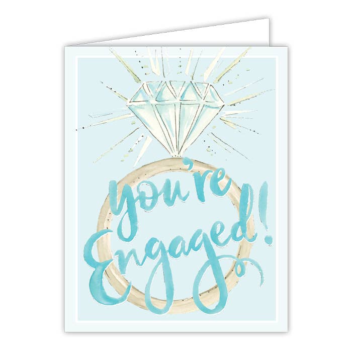 Handpainted You're Engaged Engagement Ring Greeting Card for wholesale by RosanneBeck Collections