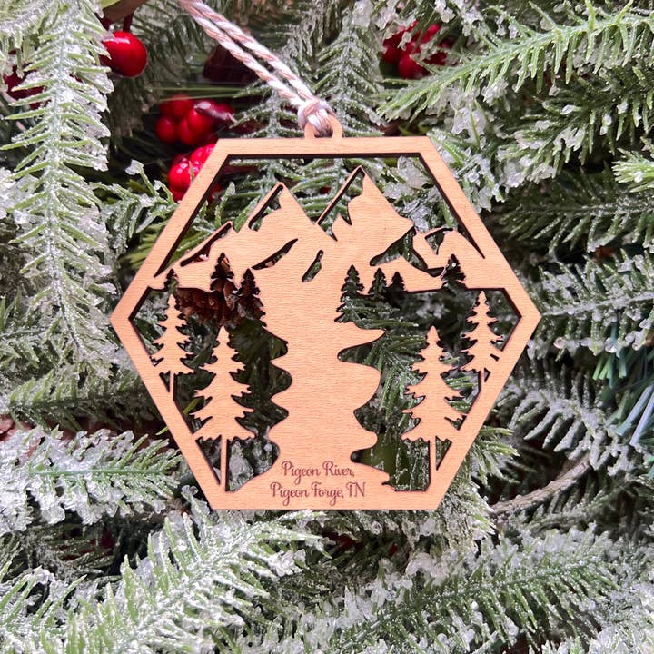 Stad Woodlands - Wholesale Ornament - Mountains and River Personalized Christmas Ornament