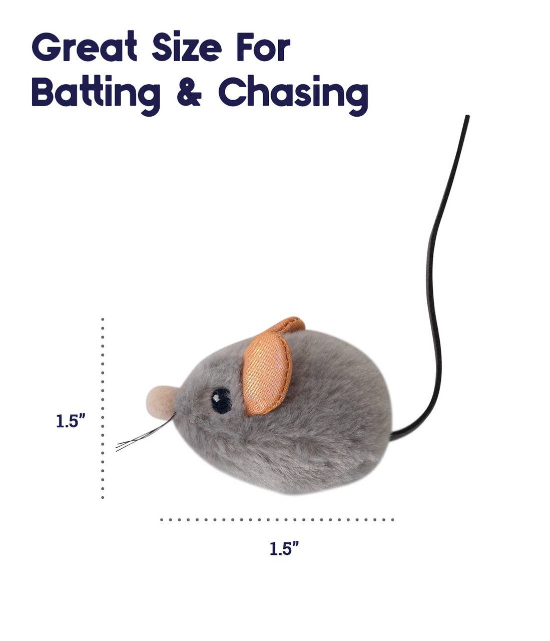 Pet Palette Distribution - Wholesale Pet Toy - Cat - Catstages Squeak Squeak Mouse Grey4