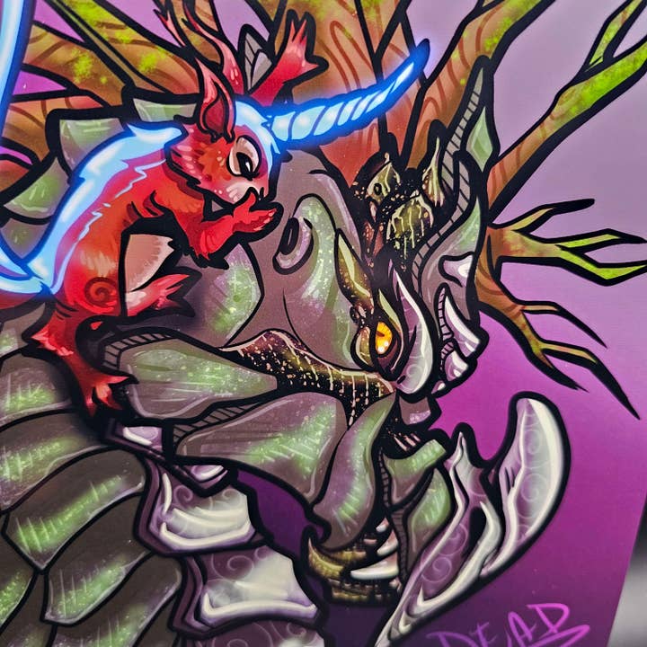 DeadOn Studios - Wholesale Art Print - Ratatoskr and Nidhogg Art Print1