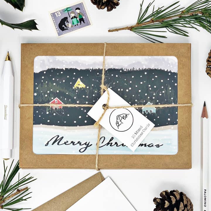 Scandi Houses - Paket med 10 kort för wholesale av Lomond Paper Co