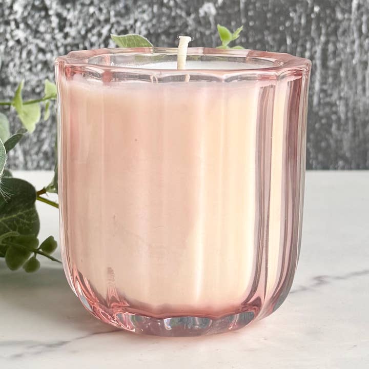Pink Fluted Votive - 5 Ounces for wholesale by Montana Farmhouse Candles