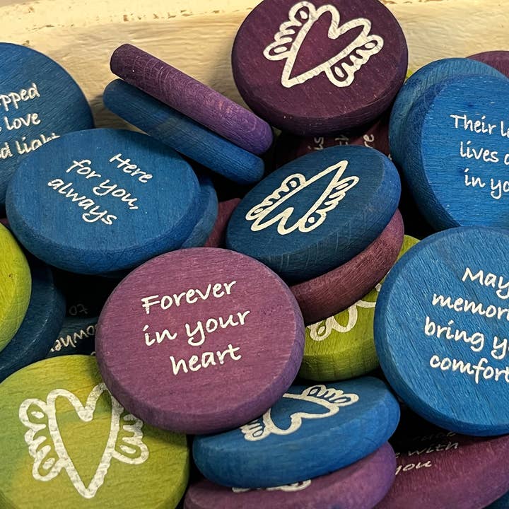 Grief and Support Wood Coin Tokens - Assorted (no display) for wholesale by SHOPGIVECOURAGE
