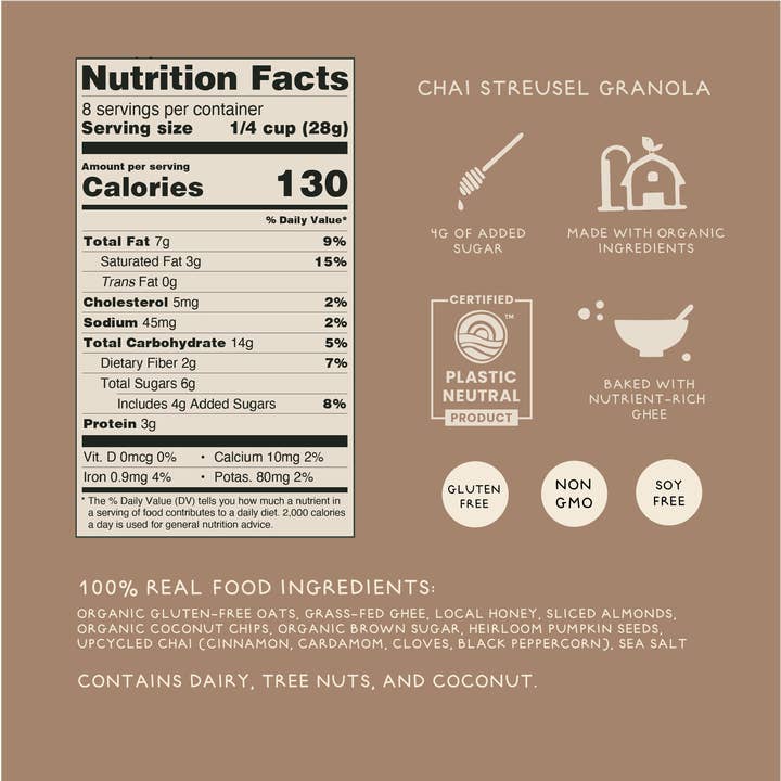 Jamie's Farm - Wholesale Granola - Chai Streusel Granola - DONA Collab - Gluten-Free & Organic