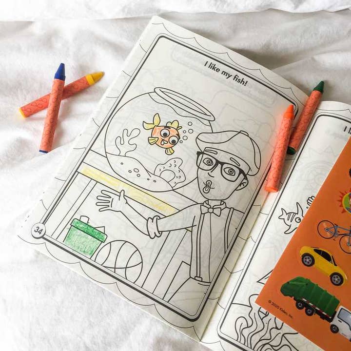 Simon & Schuster - Wholesale Coloring Book - Adult - Blippi: I Like That! Coloring Book with Crayons by Editors of Studio Fun International