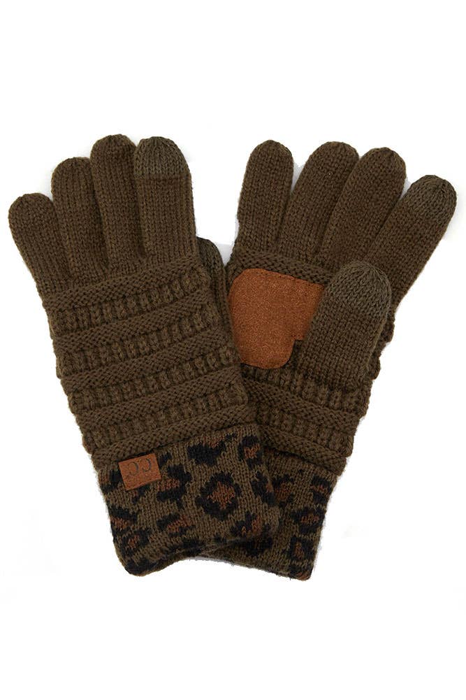 Hana – wholesale Gloves – Women's – C.C Leopard Knit Gloves10
