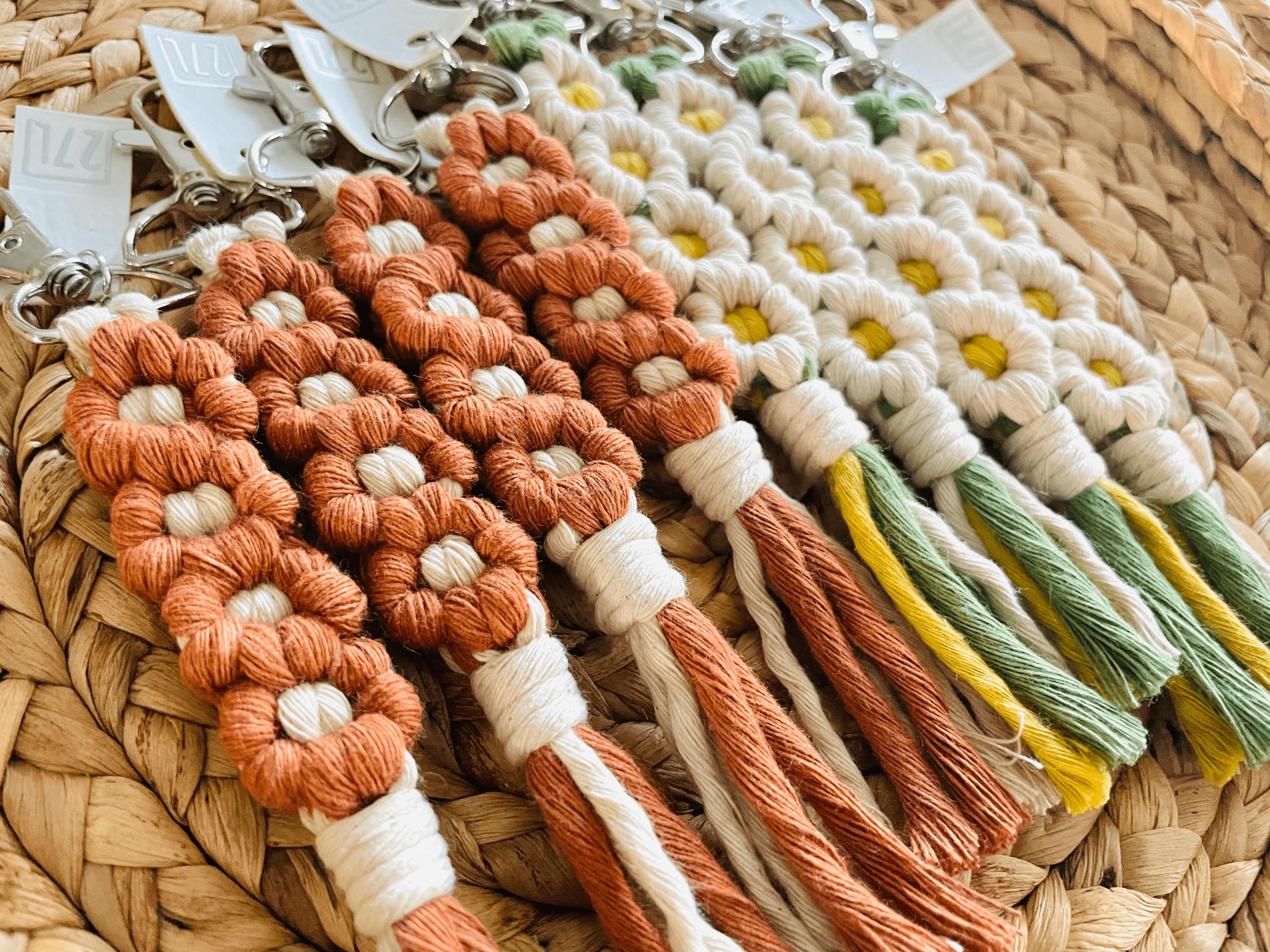 27 and Looming - Wholesale Keychain - Women's - Daisy Macrame Keychain, Boho, Bag Charm, Accessory, Flower4