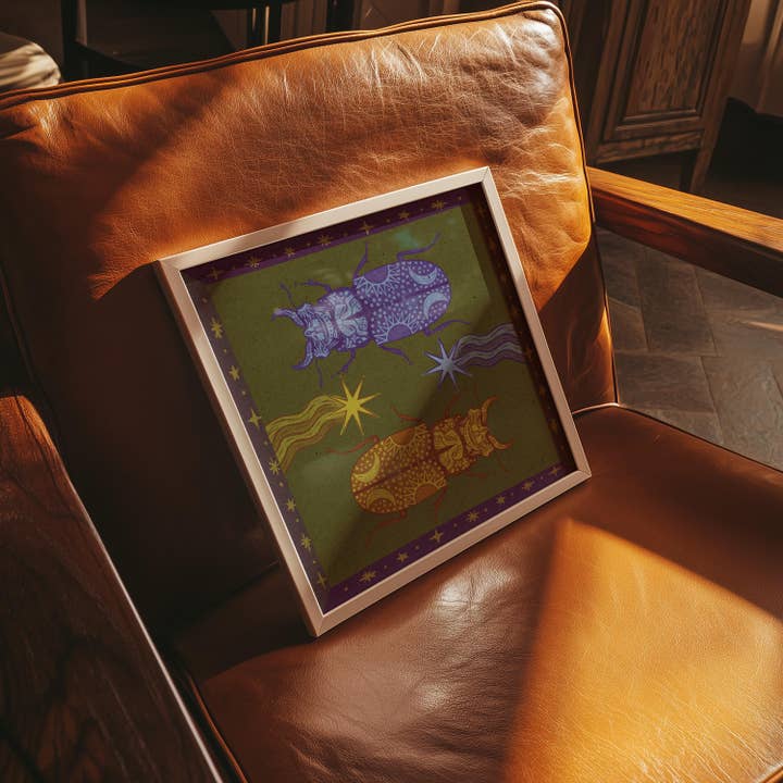 Black Moss Studio - Wholesale Art print - Celestial Stag Beetle Wall Art - Goblincore Decor2