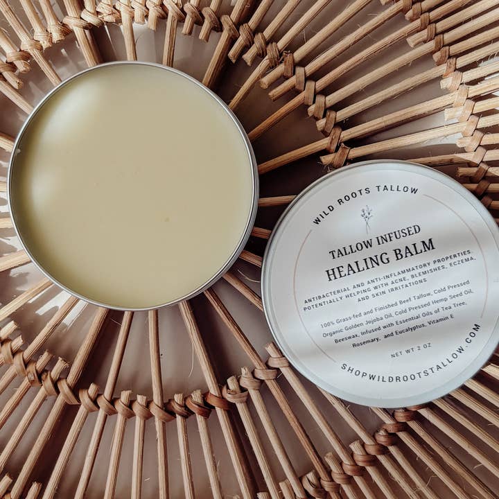 Balsamo Curativo al Sevo per la vendita all'ingrosso da parte di Wild Roots Tallow Co.