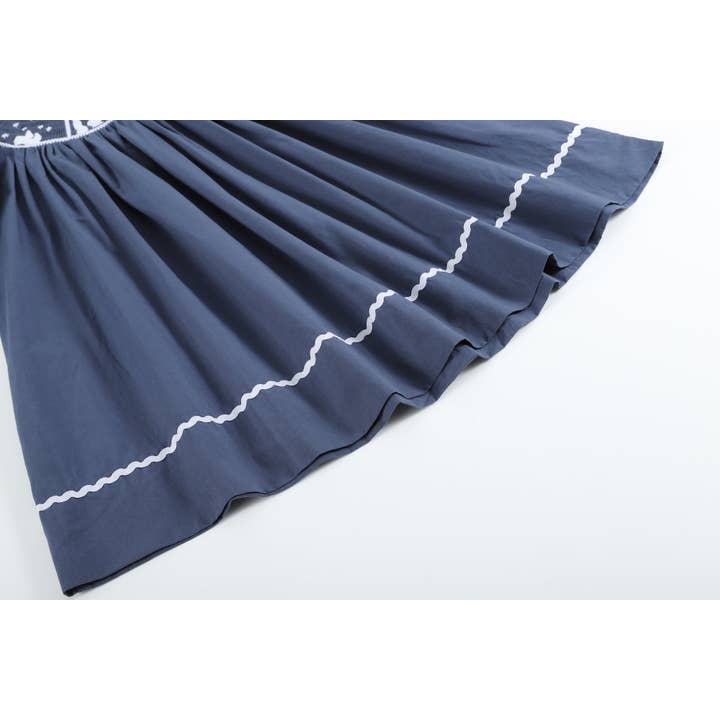 Lil Cactus - Wholesale Dress - Kids - Navy Blue Nativity Long Sleeve Smocked Bishop Dress2