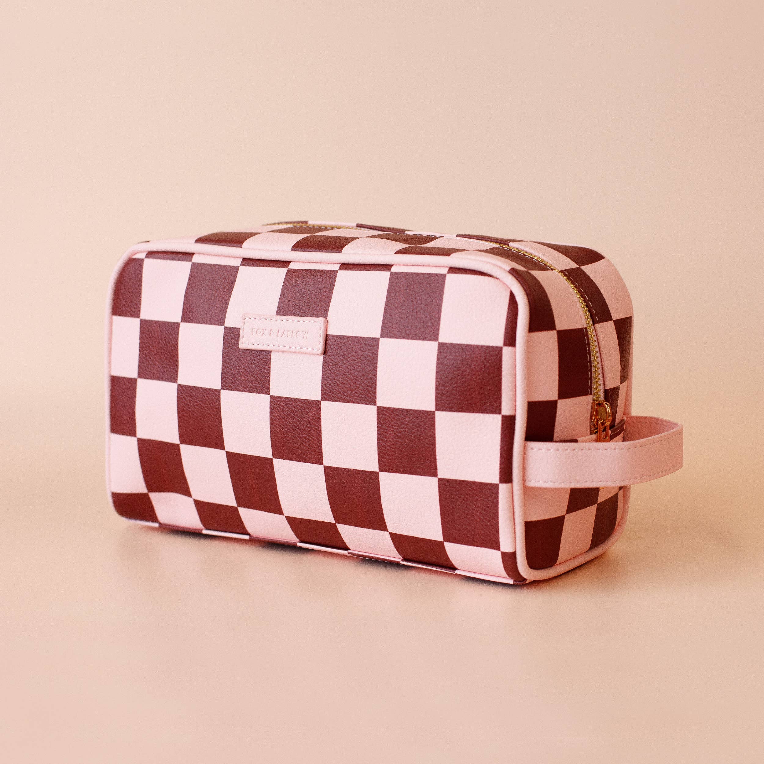 Fox & Fallow - Wholesale Toiletry Bag - Women's - Cherry Check Wash Bag3