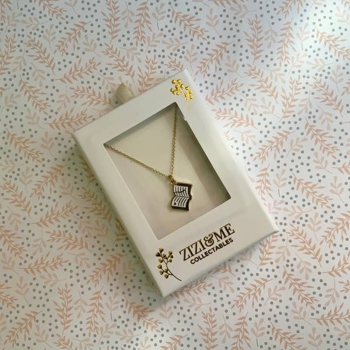 zizi&me - Wholesale Pendant/Charm Necklace - 14K Gold plated necklace with mini book enamel charm