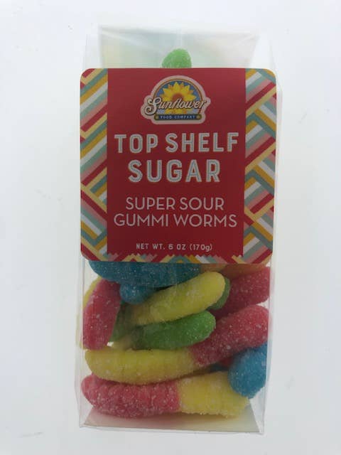Sunflower Food Company - Vente Bonbons gélifiés - Pocketsnak-Gummi Super Sour Worms sac 6 oz2